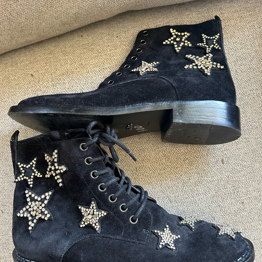Coach Suede Rhinestone “watts” bootie sz 7